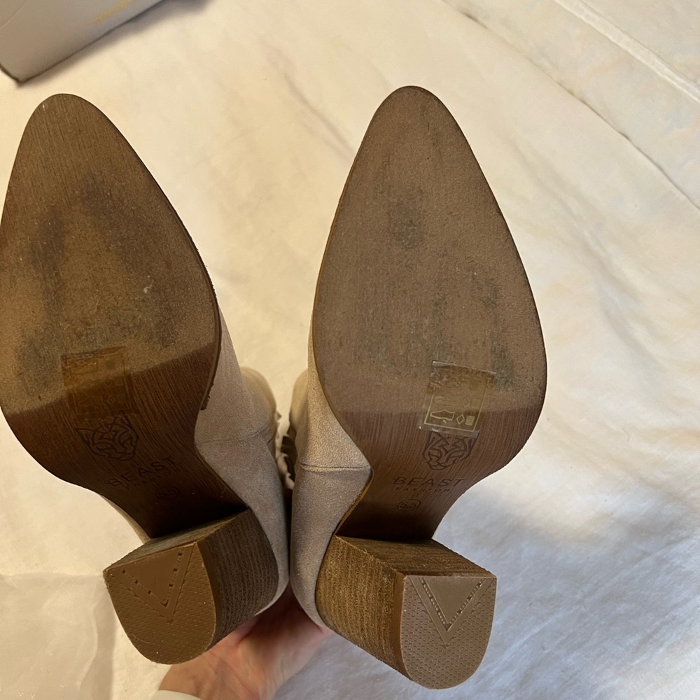 Beast fashion taupe suede ankle boots - Picture 5 of 9